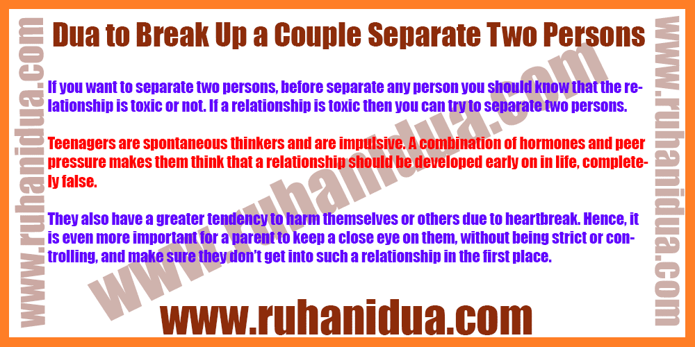 Dua to Break Up a Couple Separate Two Persons